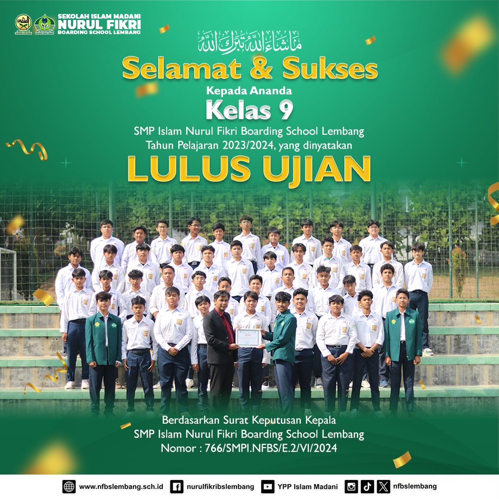 Selamat dan Sukses Ananda Kelas 9